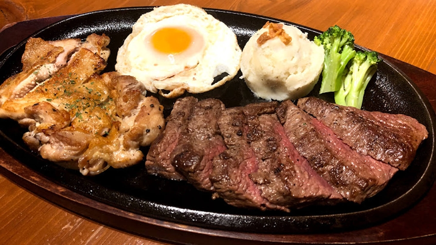 【ステーキ専門店・食事券Ｂ付き！】ボリューム満点！ステーキ＆ハーブチキンセット付きプラン♪